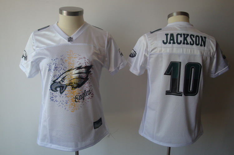 Eagles #10 DeSean Jackson White 2011 Women's Fem Fan Stitched NFL Jersey - Click Image to Close